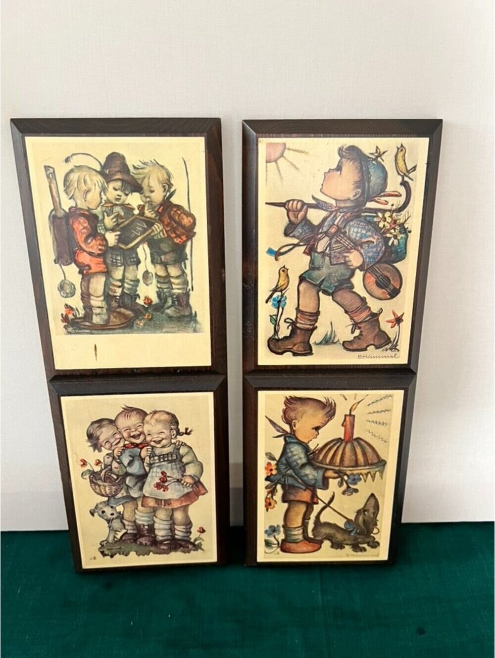 Vintage B. Hummel Wall Plaques Set of 2 Storybook Cottagecore Decor